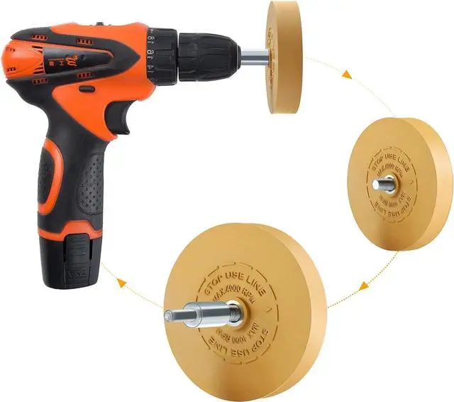 Alt view image 6 of 7 - 1 PCS Decal Remover Eraser Wheel Adhesive Remover for Cars | Rubber Eraser Wheel Tool for Cars, RV, Motorcycles Remove Stripes Vinyl Tapes And Graphics