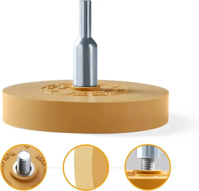 Alt view image 7 of 7 - 1 PCS Decal Remover Eraser Wheel Adhesive Remover for Cars | Rubber Eraser Wheel Tool for Cars, RV, Motorcycles Remove Stripes Vinyl Tapes And Graphics