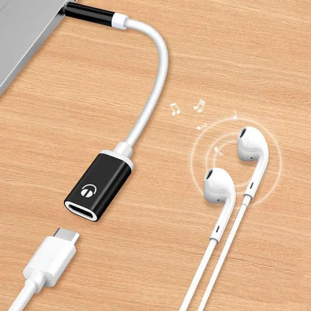 Alt view image 6 of 7 - Headphone Jack Adapter,3.5mm Male to TypeC Female Audio Cable Cord,USB C to Aux Audio Dongle Compatible with MP3 Players, CD Players, Laptops, Tablets, Smartphone, Earbuds and Accessories (Black)