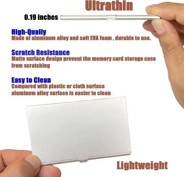 Alt view image 3 of 7 - Aluminum Waterproof Memory Card Case - Ultrathin Mini Rustproof Protector for Micro SD/Micro SDXC/TF Cards (Silver Color)
