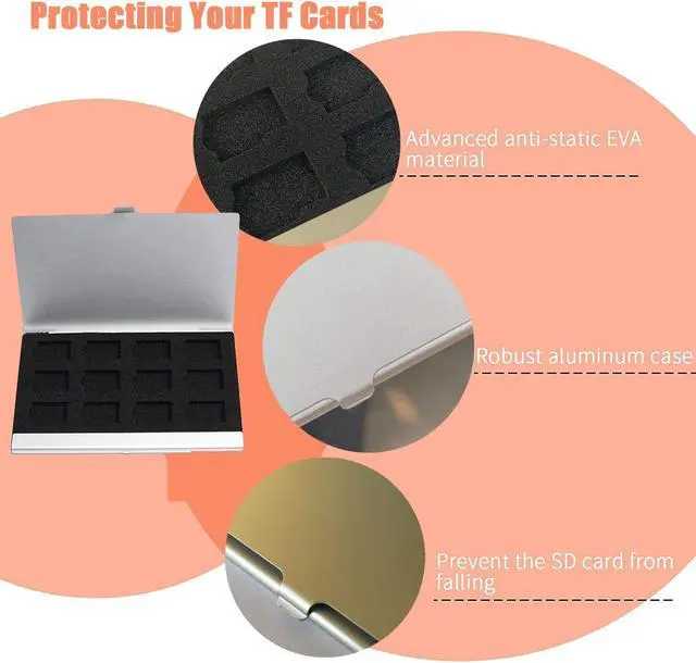 Alt view image 4 of 7 - Aluminum Waterproof Memory Card Case - Ultrathin Mini Rustproof Protector for Micro SD/Micro SDXC/TF Cards (Silver Color)