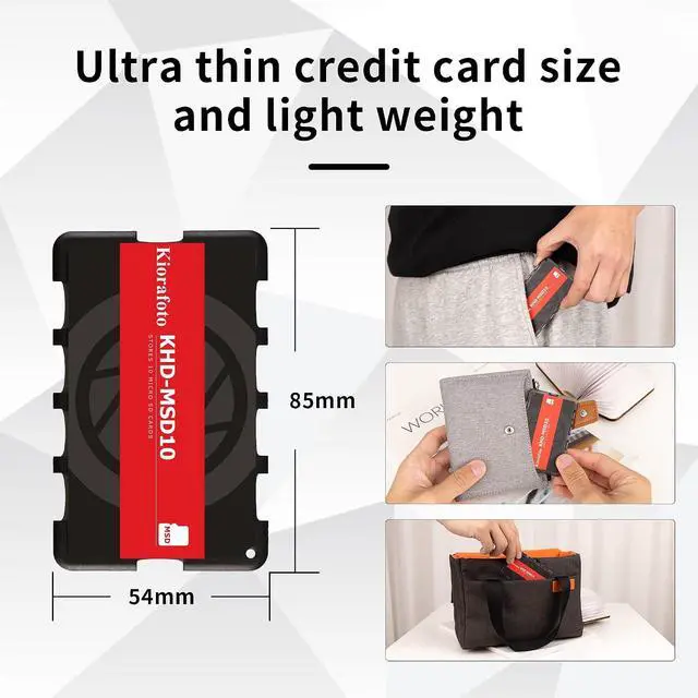 Alt view image 3 of 7 - 10 Slots Slim Credit Card Size TF Micro SD Card Case Holder | Lightweight,Portable,MSD Microsd Memory Card Case Storage Keeper Holder,for 10 TF MSD MicroSD MicroSDHC MicroSDXC Cards