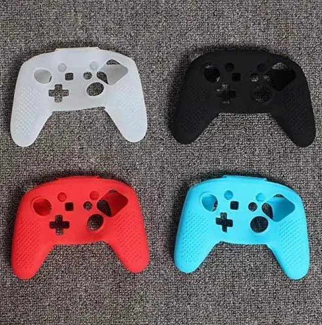 Main image of 3 in 1 Soft Silicone Protective Skin Case Cover for NS Switch pro Controller Rubber Protective Skin with 2 Thumb Caps (Blue)
