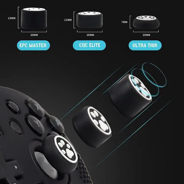 Alt view image 6 of 7 - RALAN Controller Skin with 6 Thumb Grips for Switch 2 Pro Controller, Anti-Slip Silicone Controller Cover Protector Case