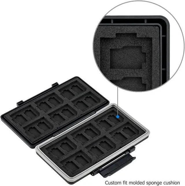 Alt view image 5 of 7 - 36 Slots Memory Card Case Holder Water-Resistant Keeper Wallet for 12 SD SDHC SDXC + 24 TF MSD MicroSD MicroSDHC MicroSDXC Memory Cards Storage Organizer
