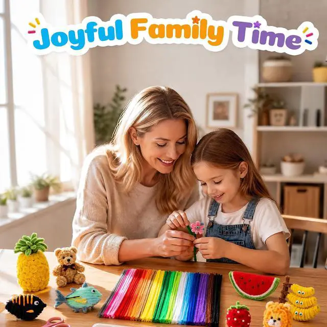 Alt view image 5 of 7 - Caydo 200PCS Thick Pipe Cleaners Craft, 20 Colors Chenille Stems | for Arts and Crafts Projects, Fuzzy Limpia Pipas for Creative DIY Decorations and Educational Toys