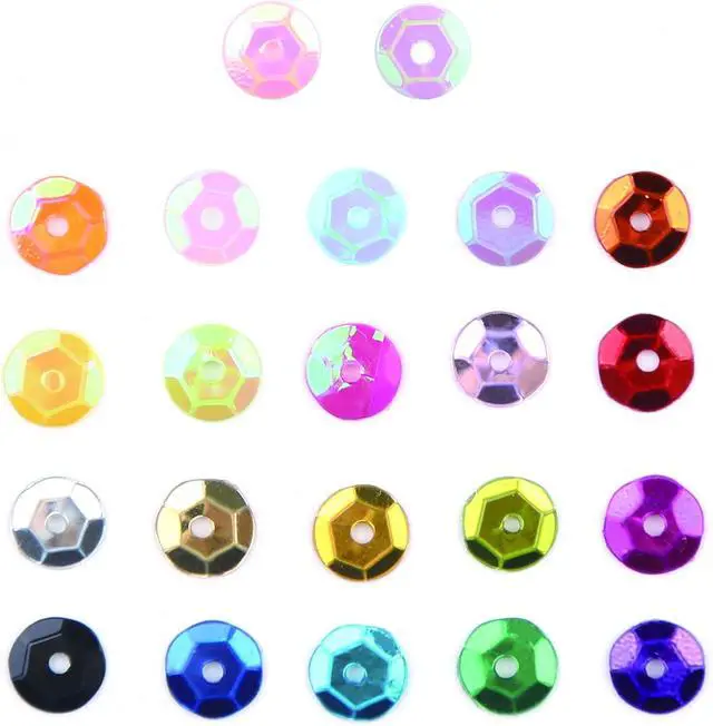 Alt view image 4 of 7 - DIYASY 9800 Pcs 6MM Bulk Loose Sequins, Round Embroidery Sequins Cup Craft Sequin with Holes for DIY 22 Colors