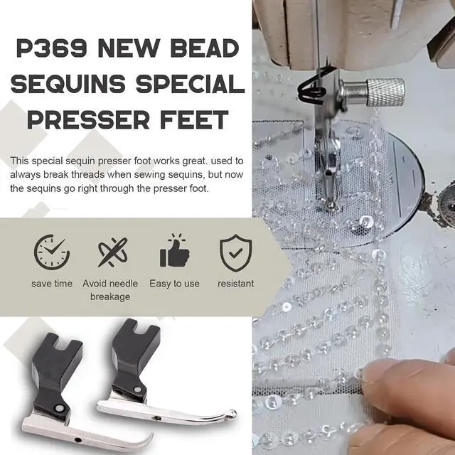 Alt view image 5 of 7 - P369 New Bead Sequin Special Presser Foot Wedding Dress Bead Fabric, Sequin Bead Presser Foot(with Beads)