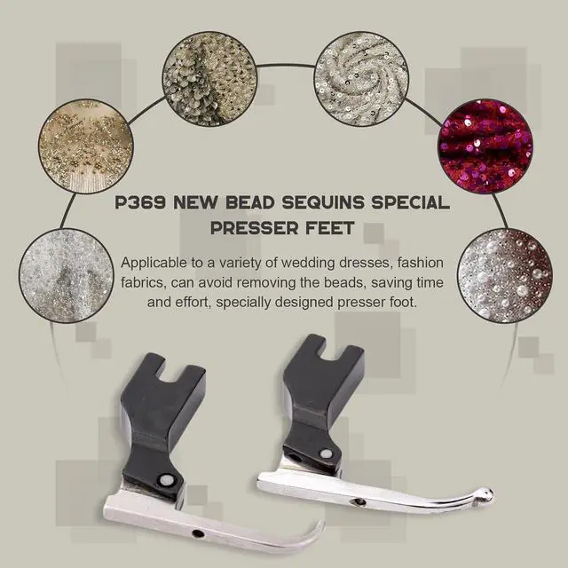 Alt view image 7 of 7 - P369 New Bead Sequin Special Presser Foot Wedding Dress Bead Fabric, Sequin Bead Presser Foot(with Beads)