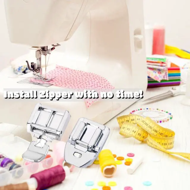 Alt view image 6 of 7 - Zipper Foot Kit Includes Invisible Zipper Foot and Wide Zipper Presser Foot for All Low Shank Snap On Singer, Brother, Babylock, Janome, Kenmore, White, Juki, Necchi and Elna Sewing Machines