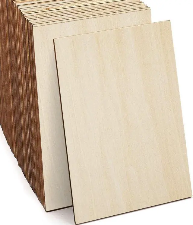 Main image of SIWUCHYE Unfinished Wood, 15 Pack Basswood Sheets for Crafts, Craft Wood Board for House Aircraft Ship Boat Arts and Crafts, School Projects, Wooden DIY Ornaments(150x100x2mm)