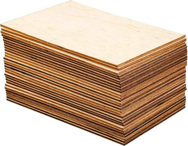 Alt view image 4 of 7 - SIWUCHYE Unfinished Wood, 15 Pack Basswood Sheets for Crafts, Craft Wood Board for House Aircraft Ship Boat Arts and Crafts, School Projects, Wooden DIY Ornaments(150x100x2mm)