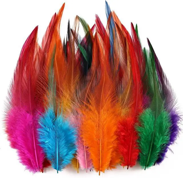 Main image of whitefeather Craft Feathers Bulk Pack - 300PCS Assorted Colorful Feathers for Crafting, Hat Decorating, Carnival DIY Projects (4-6 Inch Small Feathers, Synthetic Craft Materials) (Mix Color)