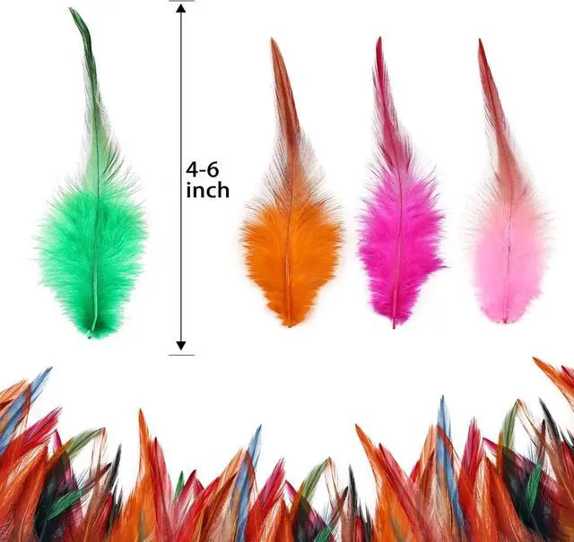 Alt view image 2 of 7 - whitefeather Craft Feathers Bulk Pack - 300PCS Assorted Colorful Feathers for Crafting, Hat Decorating, Carnival DIY Projects (4-6 Inch Small Feathers, Synthetic Craft Materials) (Mix Color)