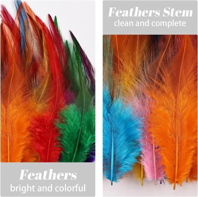 Alt view image 5 of 7 - whitefeather Craft Feathers Bulk Pack - 300PCS Assorted Colorful Feathers for Crafting, Hat Decorating, Carnival DIY Projects (4-6 Inch Small Feathers, Synthetic Craft Materials) (Mix Color)