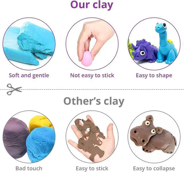 Alt view image 4 of 7 - Air Dry Modeling Clay Kit - 24 Colors with 3 Sculpting Tools - Magic Foam Clay for Kids & Adults - DIY Molding Gift for Boys & Girls