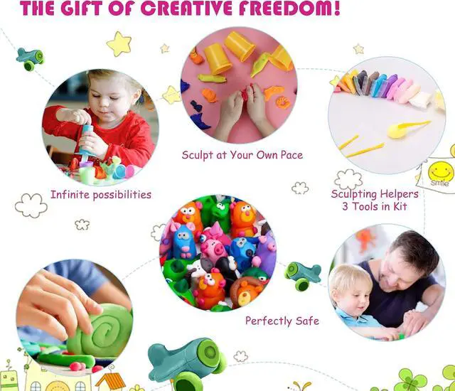 Alt view image 6 of 7 - Air Dry Modeling Clay Kit - 24 Colors with 3 Sculpting Tools - Magic Foam Clay for Kids & Adults - DIY Molding Gift for Boys & Girls