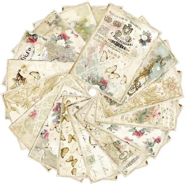 Main image of Vintage Nature Scrapbook Paper, 16 Sheets of Journaling Scrapbooking Supplies Craft Collage Paper Set, Junk Journal Bullet Journal Poster Room Decor for Card Making Decorative Gifts, 5.67x4.13 Inch