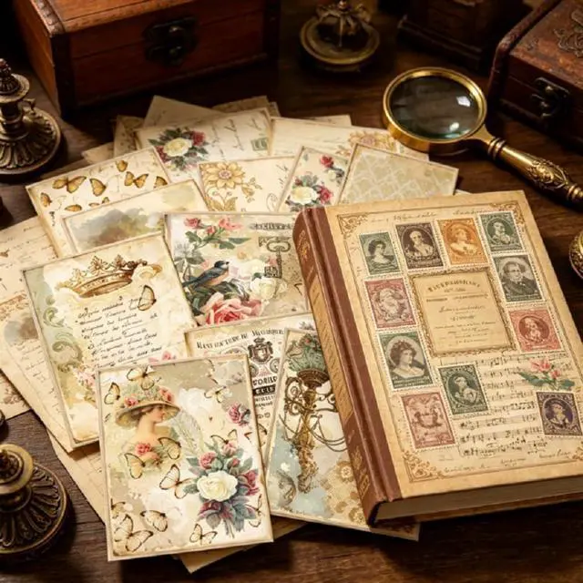 Alt view image 4 of 7 - Vintage Nature Scrapbook Paper, 16 Sheets of Journaling Scrapbooking Supplies Craft Collage Paper Set, Junk Journal Bullet Journal Poster Room Decor for Card Making Decorative Gifts, 5.67x4.13 Inch
