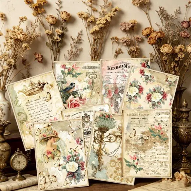 Alt view image 5 of 7 - Vintage Nature Scrapbook Paper, 16 Sheets of Journaling Scrapbooking Supplies Craft Collage Paper Set, Junk Journal Bullet Journal Poster Room Decor for Card Making Decorative Gifts, 5.67x4.13 Inch