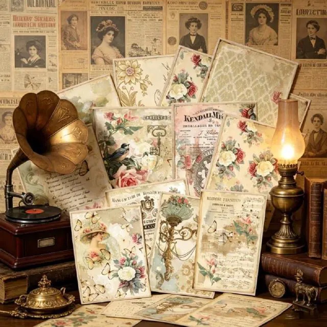 Alt view image 6 of 7 - Vintage Nature Scrapbook Paper, 16 Sheets of Journaling Scrapbooking Supplies Craft Collage Paper Set, Junk Journal Bullet Journal Poster Room Decor for Card Making Decorative Gifts, 5.67x4.13 Inch