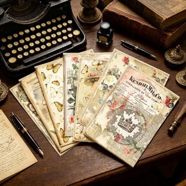Alt view image 7 of 7 - Vintage Nature Scrapbook Paper, 16 Sheets of Journaling Scrapbooking Supplies Craft Collage Paper Set, Junk Journal Bullet Journal Poster Room Decor for Card Making Decorative Gifts, 5.67x4.13 Inch