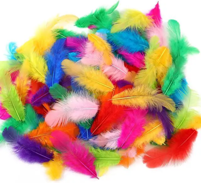 Alt view image 2 of 7 - Soarer Colorful Craft Supplies Feathers Bulk for Crafting,300Pcs,3-5inch | Soft Assorted Colored Rooster Feathers for DIY School Crafts,Dream Catchers,Thanksgiving,Christmas Home and Costume Decor