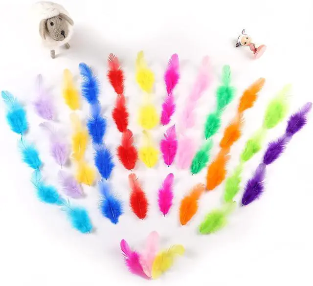 Alt view image 5 of 7 - Soarer Colorful Craft Supplies Feathers Bulk for Crafting,300Pcs,3-5inch | Soft Assorted Colored Rooster Feathers for DIY School Crafts,Dream Catchers,Thanksgiving,Christmas Home and Costume Decor