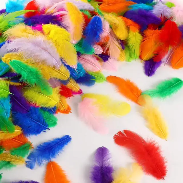 Alt view image 7 of 7 - Soarer Colorful Craft Supplies Feathers Bulk for Crafting,300Pcs,3-5inch | Soft Assorted Colored Rooster Feathers for DIY School Crafts,Dream Catchers,Thanksgiving,Christmas Home and Costume Decor