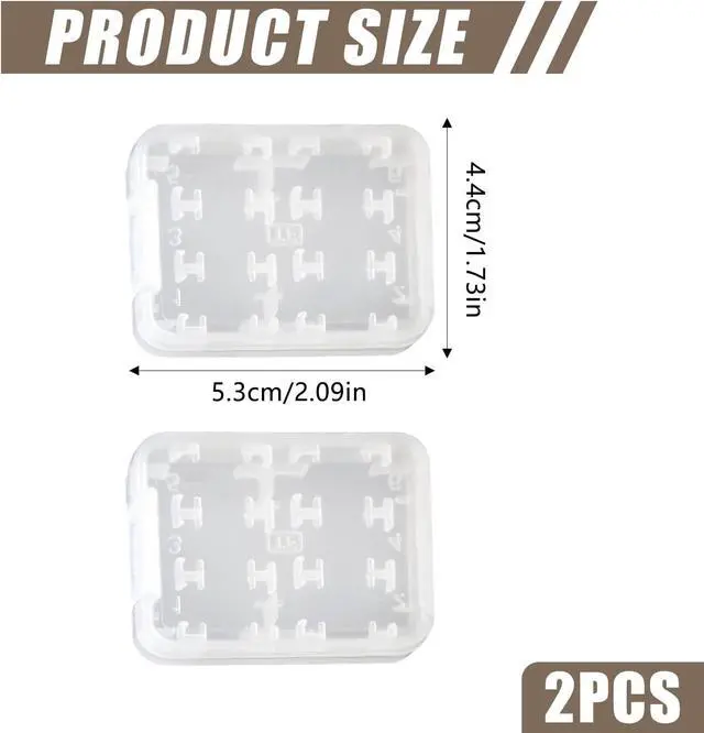 Alt view image 2 of 7 - 2 Pack SD Card Storage Case 8-in-1 Hard Plastic Holder for Micro SD/SDHC/TF/MS Cards Compact, Reusable Memory Card Organizer (Cards Not Included)