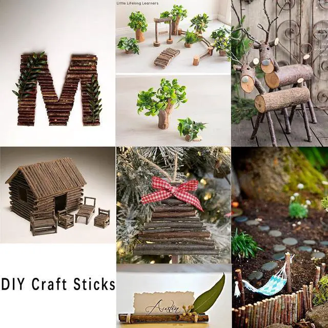 Alt view image 4 of 7 - Wood Craft Sticks Crafting Twigs, Pumpkin Stems DIY Vase Fillers | Log Toy Rustic Decorations Ornaments,Loose Parts Play Materials