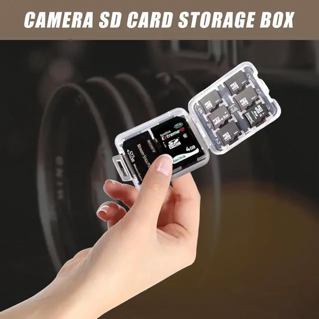 Alt view image 4 of 7 - 2 Pack SD Card Storage Case 8-in-1 Hard Plastic Holder for Micro SD/SDHC/TF/MS Cards Compact, Reusable Memory Card Organizer (Cards Not Included)