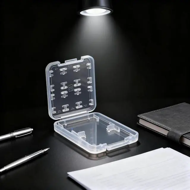 Alt view image 6 of 7 - 2 Pack SD Card Storage Case 8-in-1 Hard Plastic Holder for Micro SD/SDHC/TF/MS Cards Compact, Reusable Memory Card Organizer (Cards Not Included)