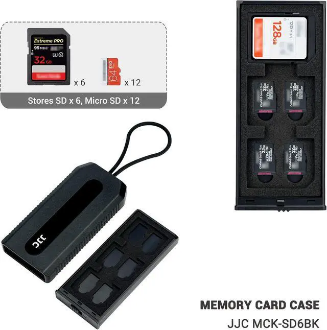 Alt view image 2 of 7 - Portable Memory Card Case Holder for 6 SD SDHC SDXC Cards and 12 Micro SD TF Cards, Anti-Shock SD Card Case with Easy Push-Pull Design