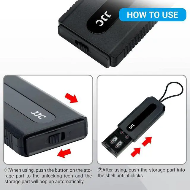 Alt view image 5 of 7 - Portable Memory Card Case Holder for 6 SD SDHC SDXC Cards and 12 Micro SD TF Cards, Anti-Shock SD Card Case with Easy Push-Pull Design