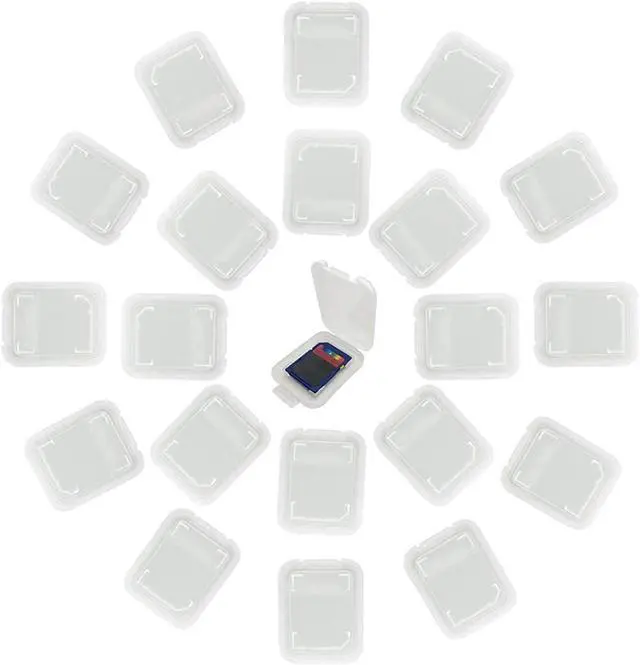 Main image of 20pcs Plastic Memory Card Storage Case Compatible with SD MMC/SDHC PRO Duo White (20 PCS)