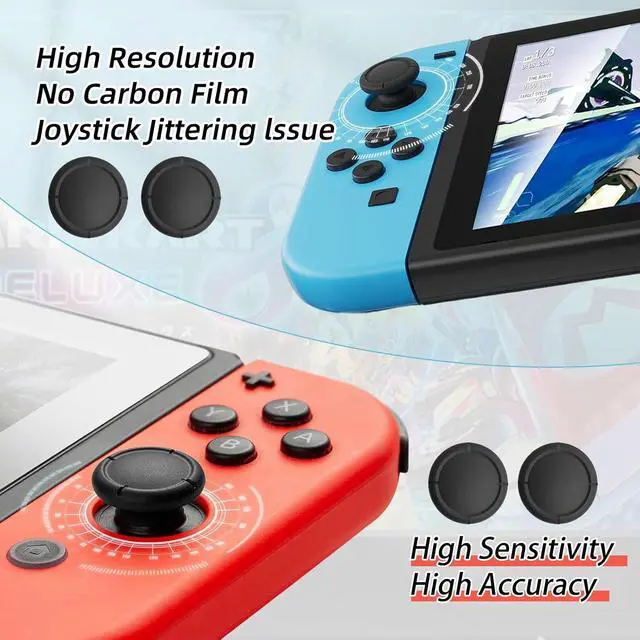 Alt view image 3 of 7 - 4Pcs, Replacement Joystick Covers for Nintendo Switch/Oled/Lite, Black | Silicone, Analog Joystick Cover, Thumb Stick Cap, Thumb Grips for Joycon