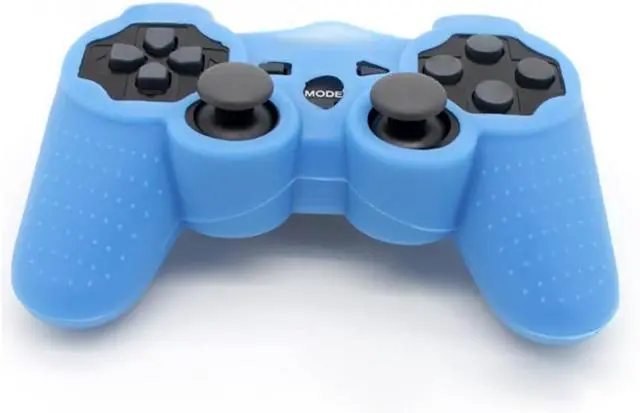 Alt view image 4 of 4 - OSTENT Protective Silicone Gel Soft Skin Case Cover Pouch for Sony PlayStation PS2 PS3 Controller Color Blue