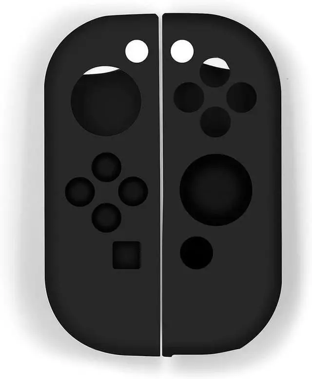 Main image of Switch Controller Skin, Anti-Slip Silicone Grips Covers Soft Ultra-Thin Protective Cover Case for Switch Controller (Black) with 2 Cute Thumb Grip Caps