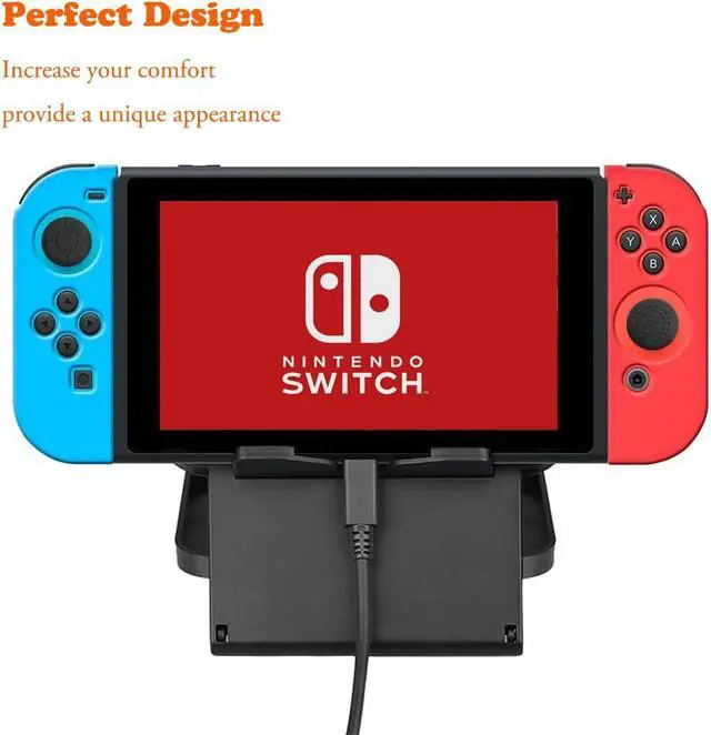 Alt view image 4 of 7 - Switch Controller Skin, Anti-Slip Silicone Grips Covers Soft Ultra-Thin Protective Cover Case for Switch Controller (Black) with 2 Cute Thumb Grip Caps