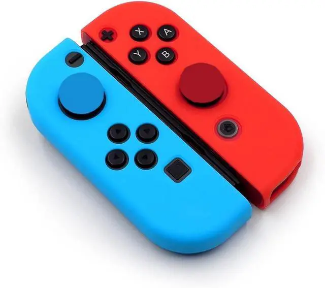 Alt view image 7 of 7 - Switch Controller Skin, Anti-Slip Silicone Grips Covers Soft Ultra-Thin Protective Cover Case for Switch Controller (Black) with 2 Cute Thumb Grip Caps