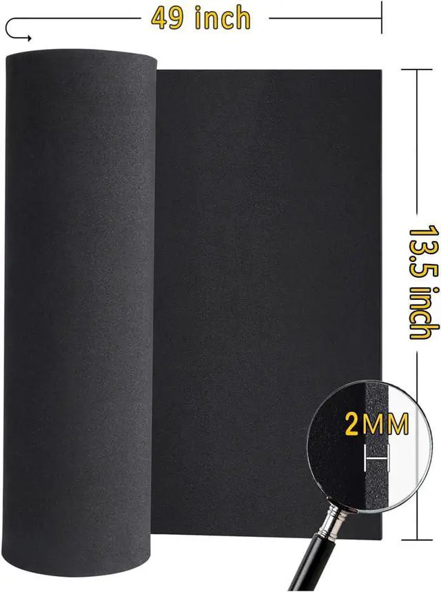 Alt view image 2 of 6 - Black eva Foam roll, (1mm to 20mm) Premium Cosplay EVA Foam Sheet,2mm Thick,49"x13.5",High Density 86kg/m3 for Cosplay Costume, Crafts, DIY Projects by MEARCOOH