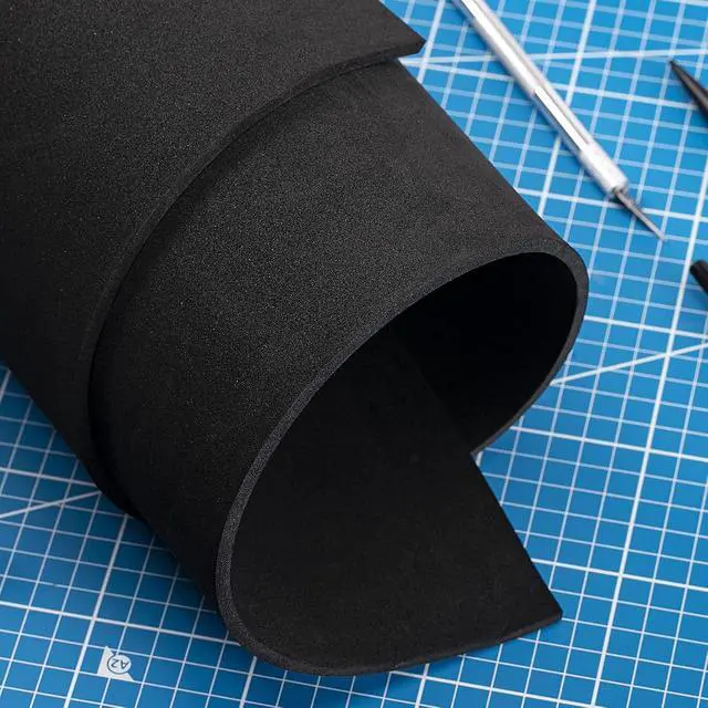 Alt view image 3 of 6 - Black eva Foam roll, (1mm to 20mm) Premium Cosplay EVA Foam Sheet,2mm Thick,49"x13.5",High Density 86kg/m3 for Cosplay Costume, Crafts, DIY Projects by MEARCOOH