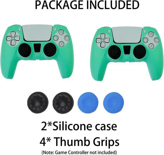 Alt view image 6 of 6 - 2PCS Soft Non-Slip Gel Controller Silicone Protective Skin Cover Case for PS5 Controller Grip, 2 Pack with 6 x Thumb Grip Caps(Hot Pink)