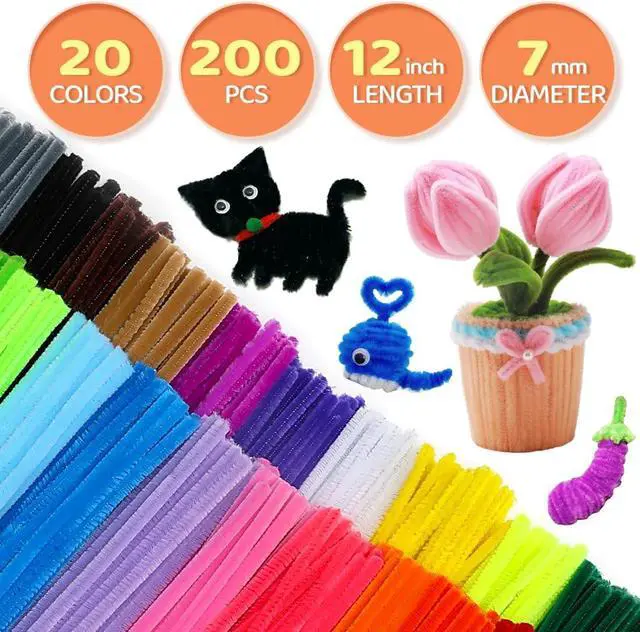 Alt view image 2 of 6 - GAGANIU 200 Pcs Pipe Cleaners, 20 Colors Pipe Cleaners Bulk for Crafts | 12-inch Chenille Stems, Craft Supplies for art projects, flowers, animals, Christmas DIY and Home Decor