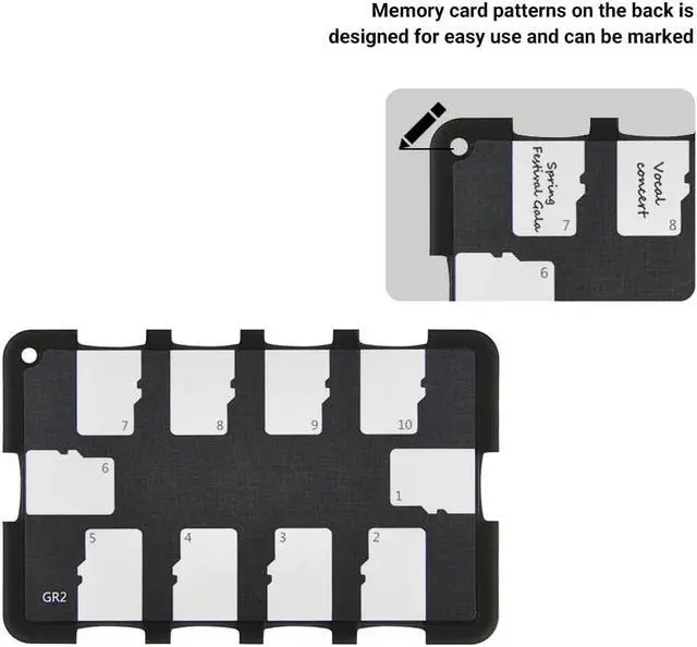 Alt view image 4 of 7 - 10 Slots Micro SD Card Holder Case Storage Organizer, Ultra Slim Credit Card Size Lightweight Portable TF MSD Memory Card Storage