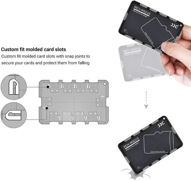 Alt view image 5 of 7 - 10 Slots Micro SD Card Holder Case Storage Organizer, Ultra Slim Credit Card Size Lightweight Portable TF MSD Memory Card Storage