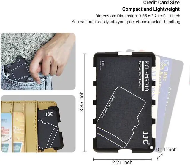 Alt view image 6 of 7 - 10 Slots Micro SD Card Holder Case Storage Organizer, Ultra Slim Credit Card Size Lightweight Portable TF MSD Memory Card Storage
