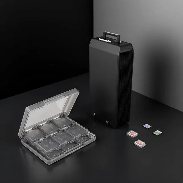 Alt view image 5 of 7 - Black 26-in-1 Game Holder Case Fits up to 22 Games 2 SD Cards 2 Micro SD/TF Cards and 2 Stylus Pens for NEW 3DS / 3DS XL / 3DS LL