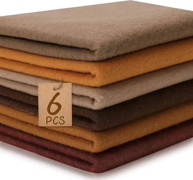 Main image of XSEINO 6 Rolls 12"x35" Large Felt Sheets(5.8Yds Total), 1.4mm Thick Nonwoven Fabric for Sewing, 6 Maillard Series Colors, Bulk DIY Craft Supplies for Bags, Garland, Decor